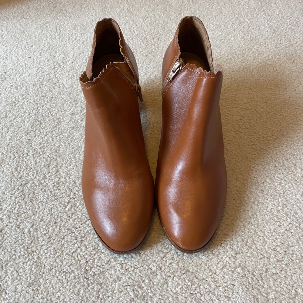Jack Rogers Leather Camel Heeled Booties